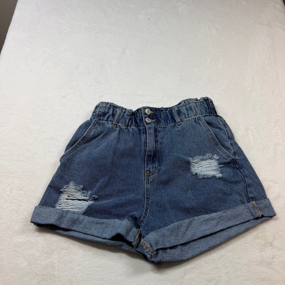 Love Tree Denim Shorts Womens Medium Blue Good Distressed Paperbag High Rise